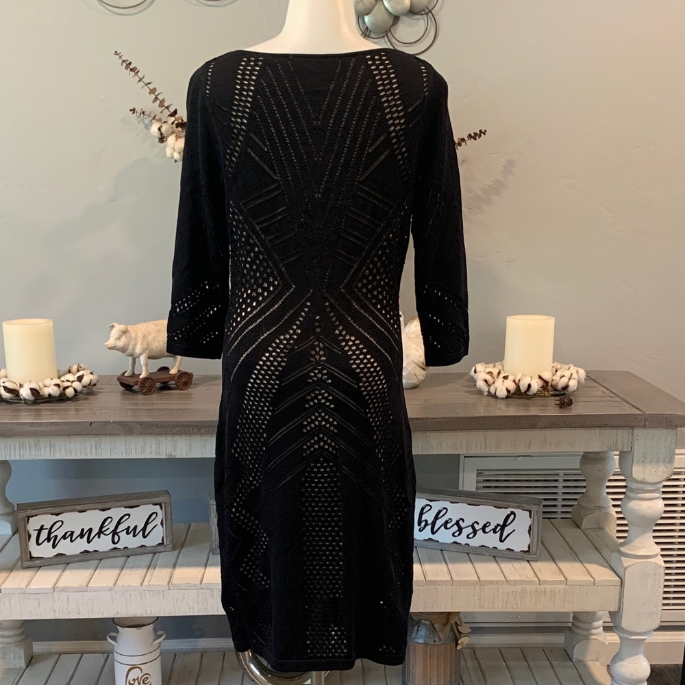 Calvin Klein Black 3/4 Sleeve Dress - Picture 4 of 5